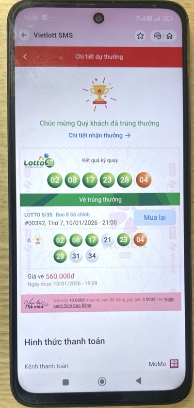 Tam ve may man cua anh N.H.T. Anh: Vietlott