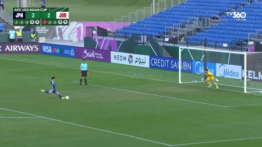 U23 Japan defeated U23 Jordan 4-2 in a penalty shootout. Photo cut from video