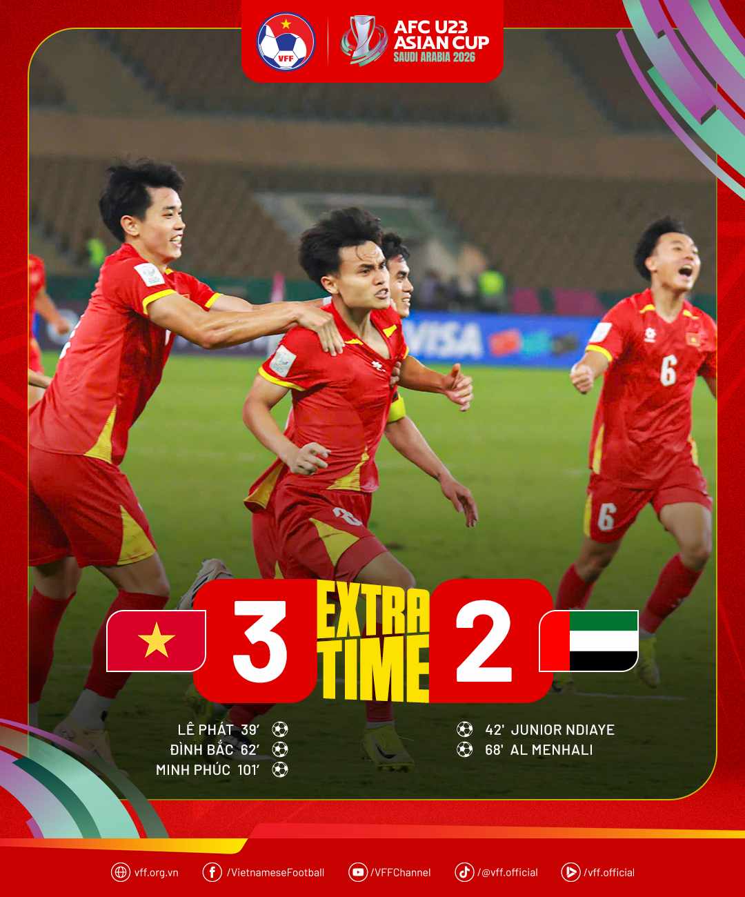 U23 Viet Nam thang U23 UAE 3-2. Anh: VFF