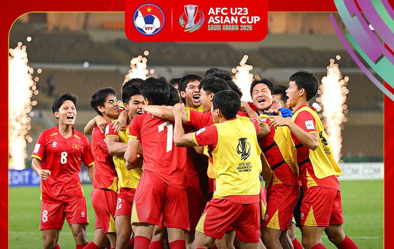 U23 베트남, 2026 AFC U-23 챔피언십 준결승 진출. 사진: VFF
