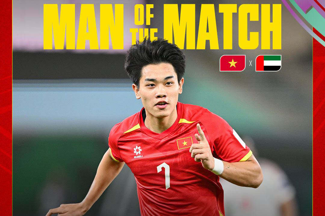 딘박은 2026년 AFC U-23 챔피언십 결승전에서 2회 연속 최우수 선수로 선정되었습니다. 사진: VFF