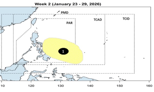 Ap thap moi du bao hinh thanh ngay sau bao Nokaen. Anh: PAGASA 