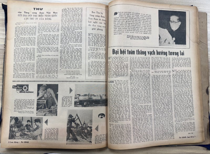 Image of Lao Dong Newspaper issue dated Thursday, December 16, 1976 with many articles about the 4th National Congress of the Party. Photo: Tri Minh