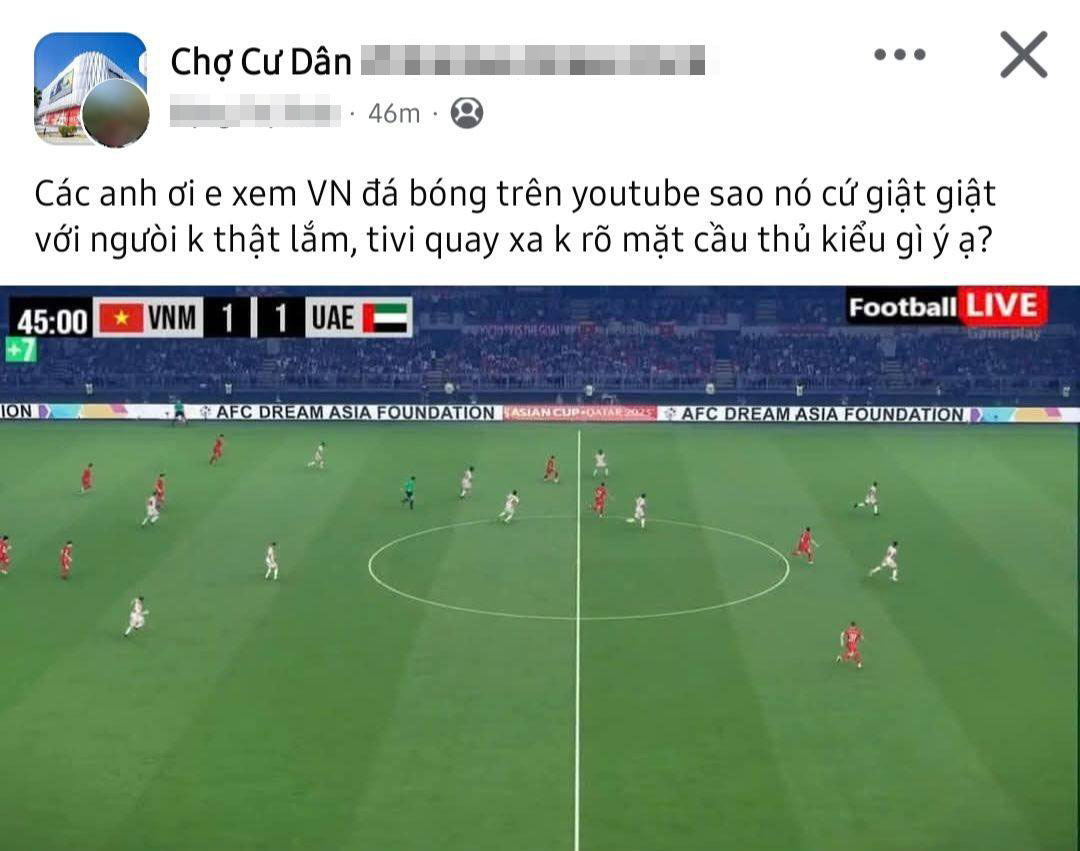 Co nguoi xem het hiep 1 tran dau moi phat hien su bat thuong. Anh chup man hinh.