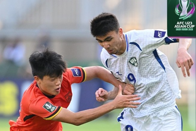 La sub-23 de China se enfrenta a la sub-23 de Uzbekistan en los cuartos de final del Campeonato Asiatico Sub-23 de 2026. Foto: AFC