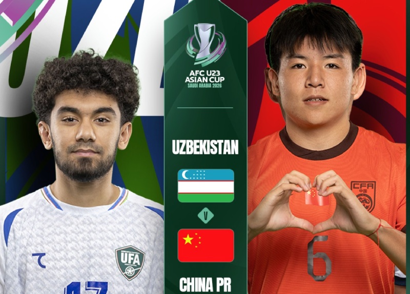 La sub-23 de China se enfrenta a la sub-23 de Uzbekistan en los cuartos de final del Campeonato Asiatico Sub-23 de 2026. Foto: AFC
