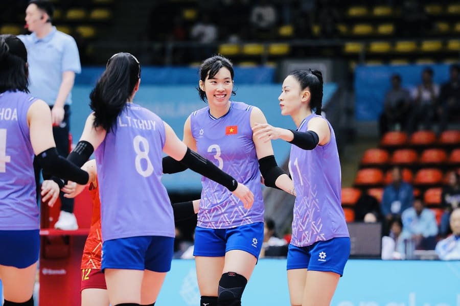 Tran Thi Thanh Thuy da no luc thi dau SEA Games 33, nhung dang tiec tuyen bong chuyen nu Viet Nam chi gianh duoc huy chuong bac. Anh: Minh Dan