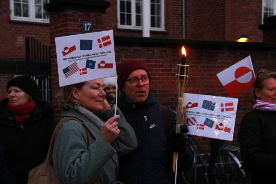 People protest against the US plan for Greenland in Copenhagen, Denmark, January 14, 2026. Photo: Xinhua