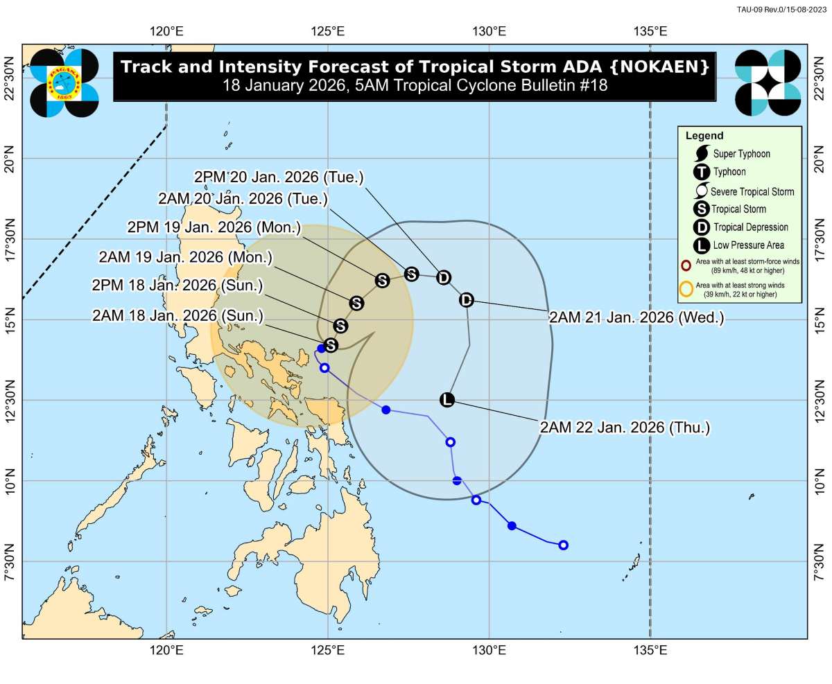 Du bao bao Ada khong anh huong den Viet Nam. Anh: PAGASA