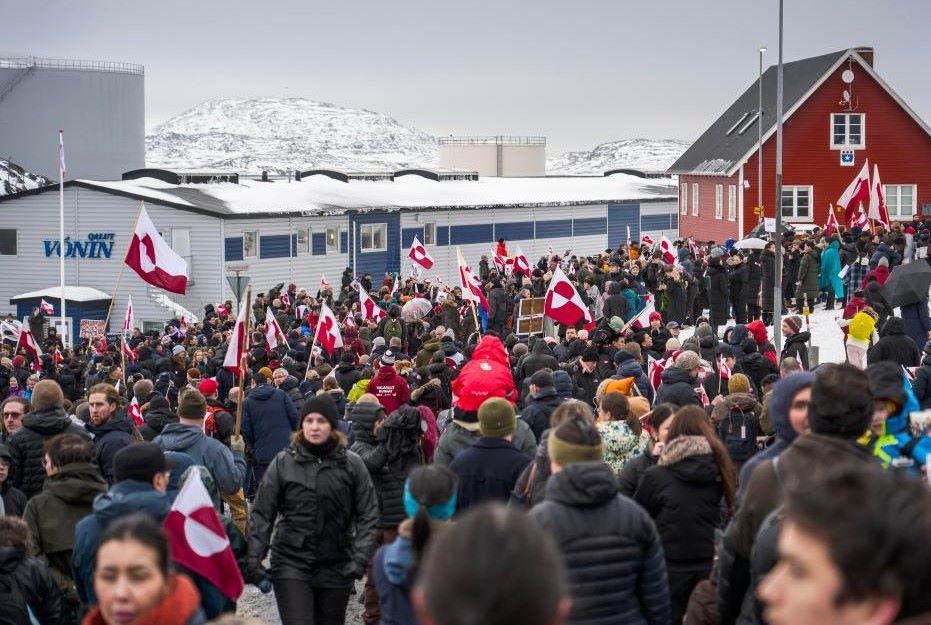 Bieu tinh phan doi My kiem soat Greenland, tai Nuuk ngay 17.1.2026. Anh: Xinhua