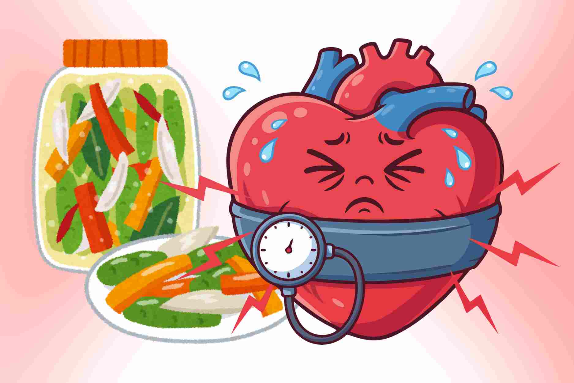 What happens to people with high blood pressure when eating pickled vegetables regularly