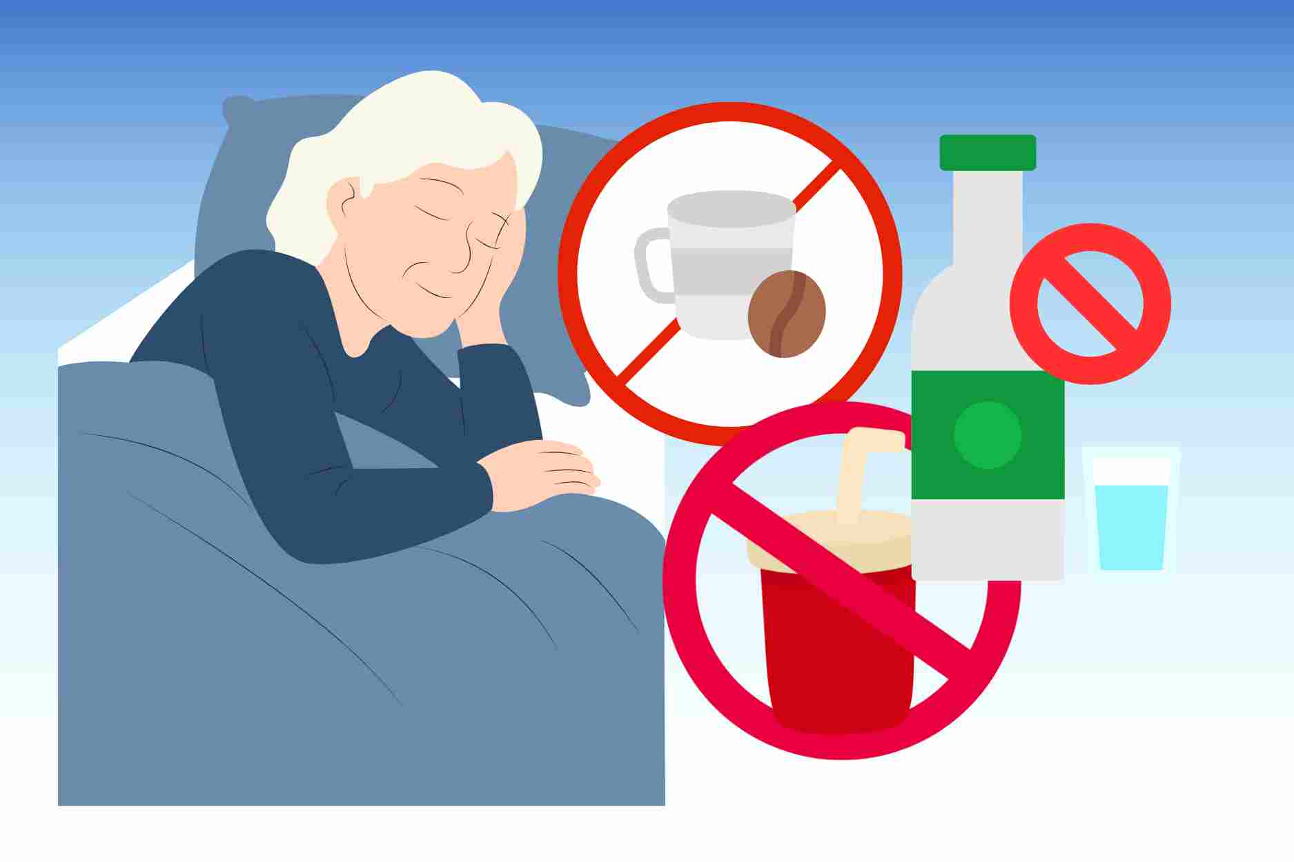 Drinks the elderly should avoid to sleep better