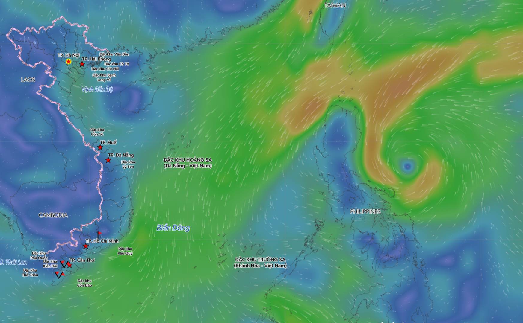 Update on Typhoon Nokaen's location at 4:00 PM on January 18. Source: Vietnam Disaster Monitoring System