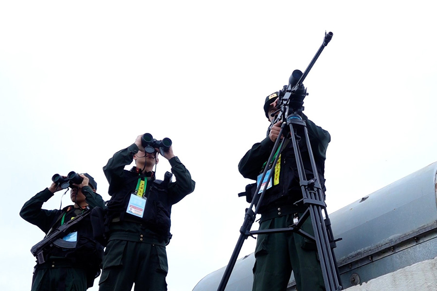 Can bo, chien si thuoc Doan Canh sat dac nhiem - Bo Tu lenh CSCD, Bo Cong an thuc hien nhiem vu. Anh: To The