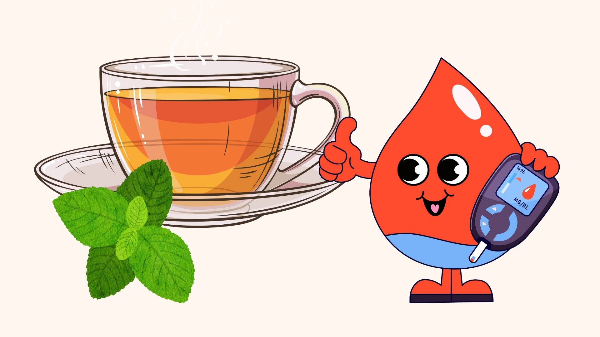 What happens to blood sugar when drinking mint tea every day. Graphics: Linh Dan