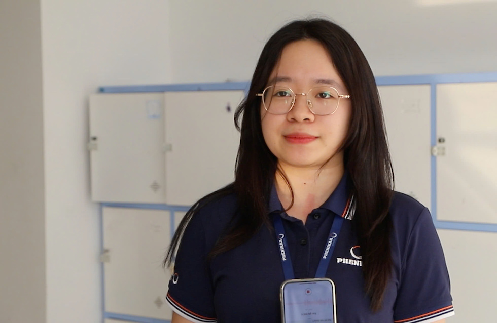 Co Dinh Thanh Nga - giao vien chu nhiem lop 9B1, Truong Pho thong lien cap Phenikaa. Anh: Van Trang