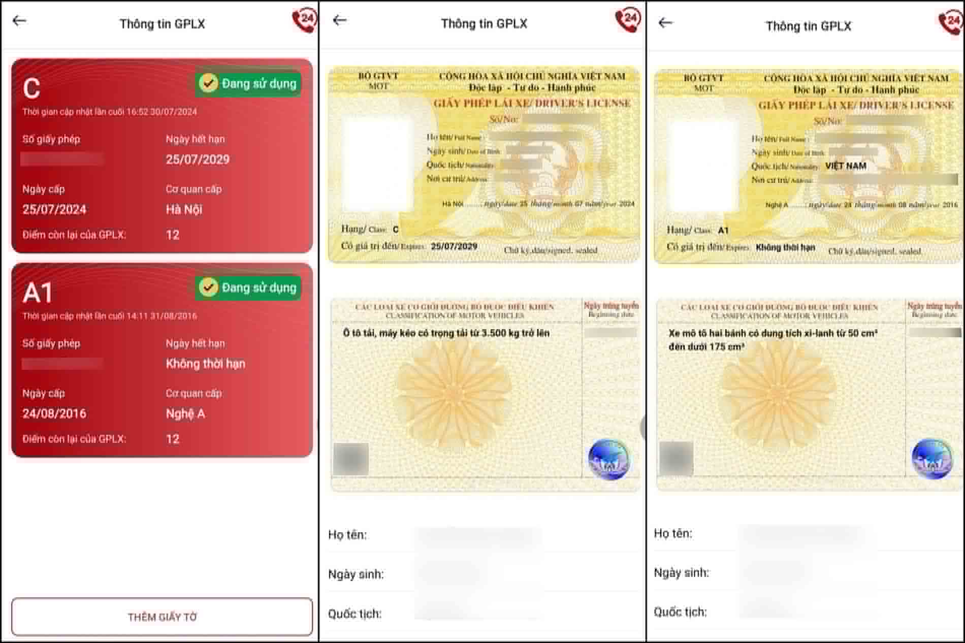 Giấy phép lái xe được cấp đổi trước 1.3.2025 khi tích hợp lên VNeTraffic sẽ có màu vàng. Ảnh: Sóng Hữu