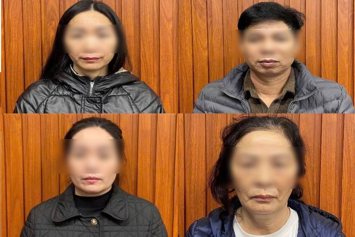 Nhóm các đối tượng bị khởi tố về tội “Đánh bạc” theo Điều 321 Bộ luật Hình sự. Ảnh: Công an Quảng Ninh