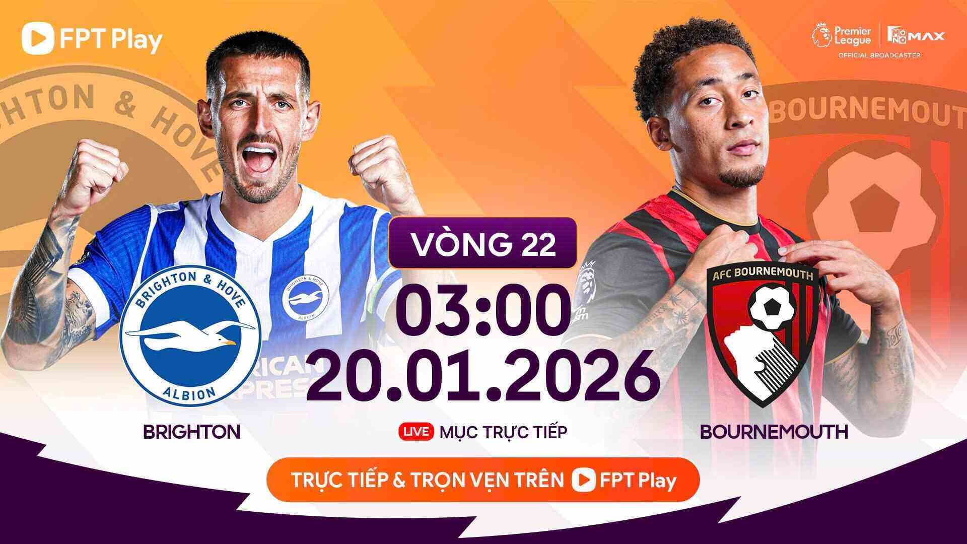 Brighton - Bournemouth football prediction in the Premier League. Photo: FPT Play