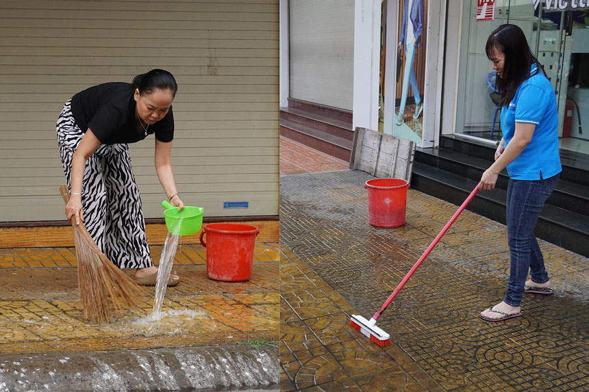 Nguoi dan phai thuong xuyen rua via he de han che mui hoi do phan chim gay ra.
