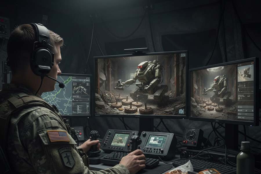 The T7 robot has the ability to lift heavy objects, climb stairs and remotely handle explosives, helping to reduce risks for US soldiers. Graphics: Cat Tien