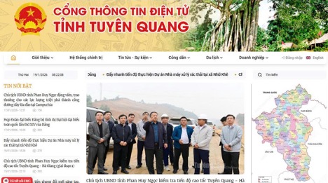 Main interface of Tuyen Quang Provincial Electronic Information Portal.