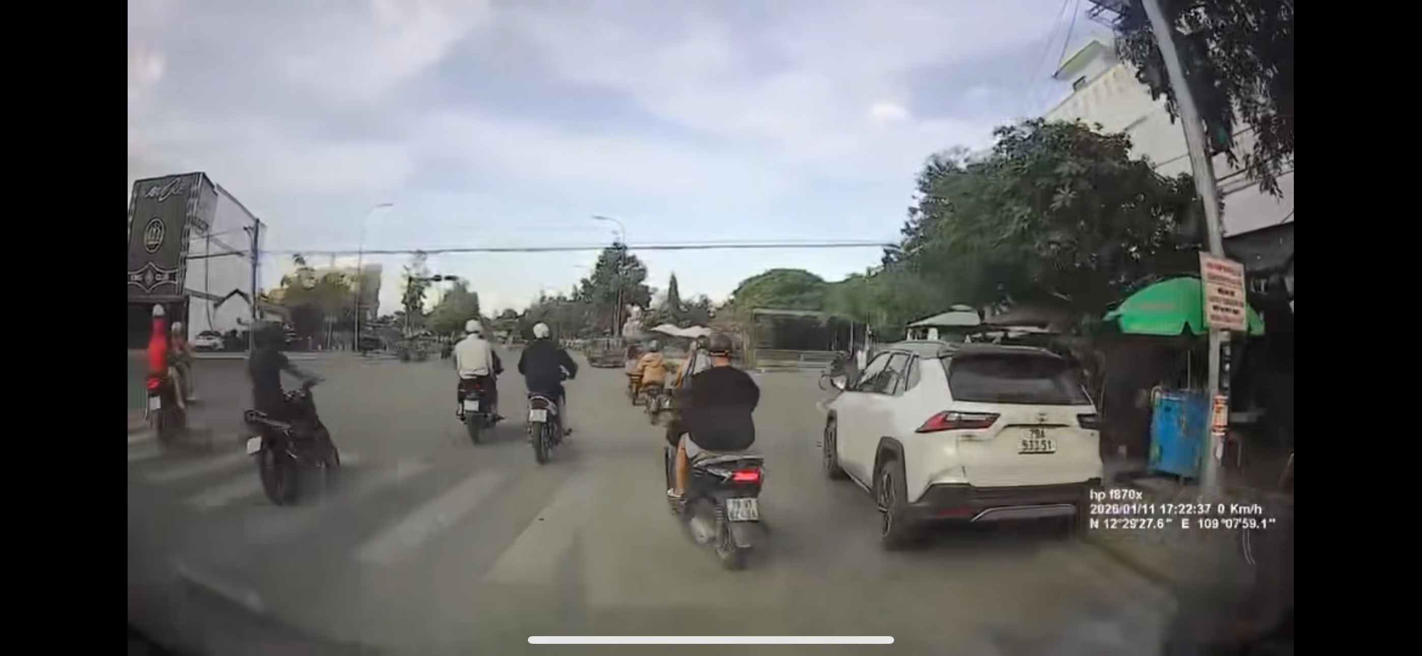 Traffic police have fined a female driver for parking a car on a pedestrian lane. Photo: Police provided