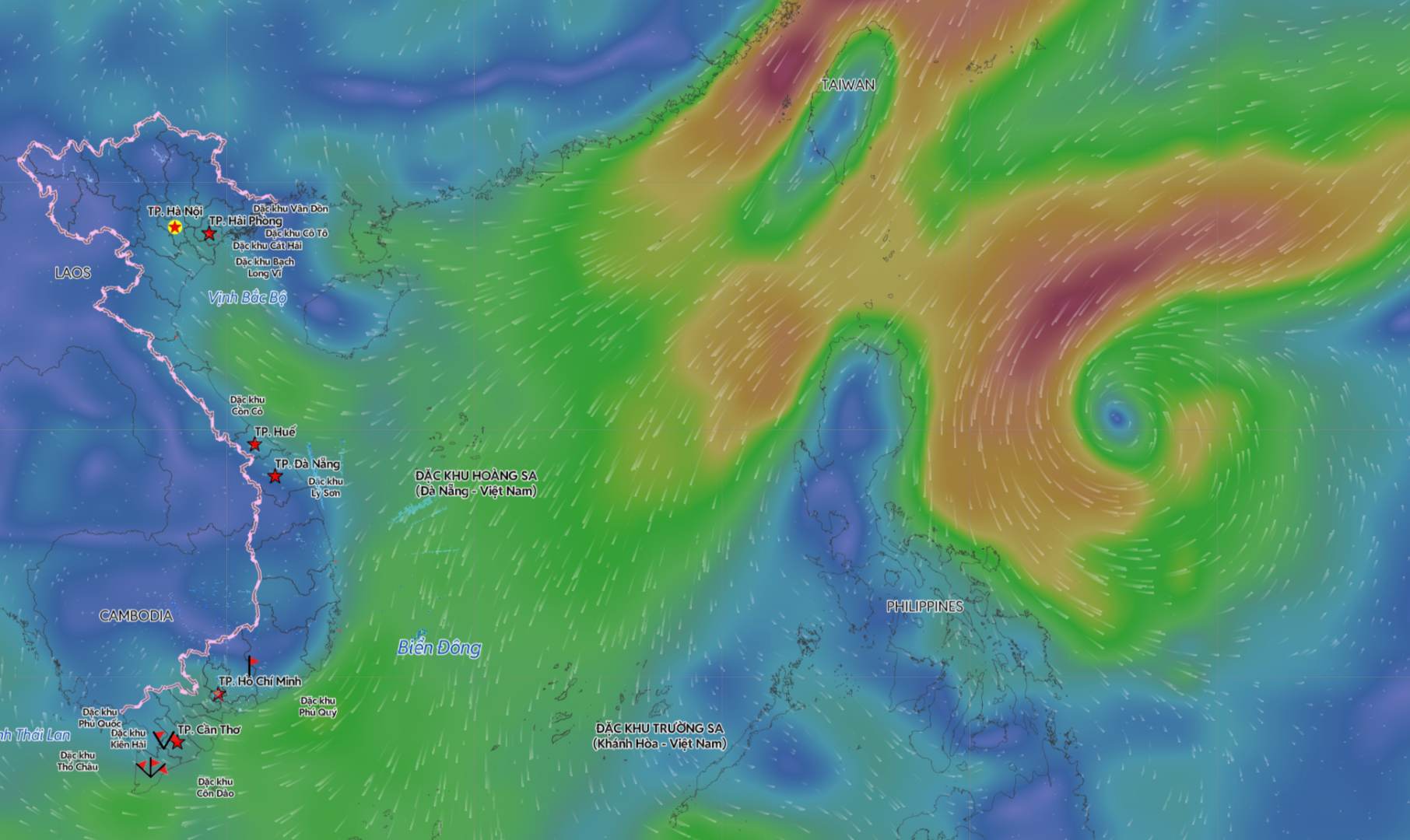 Typhoon Nokaen is forecast to dissipate in the eastern sea of the Philippines. Source: Vietnam Disaster Monitoring System