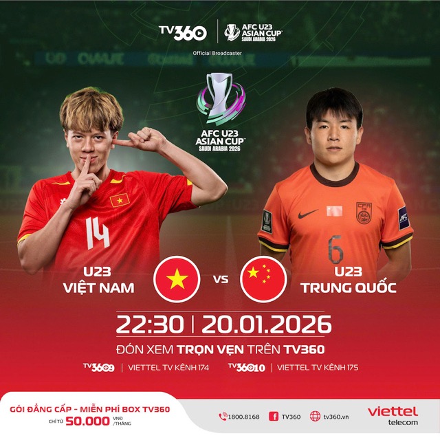오늘 축구 경기 일정은 U23 베트남 - U23 중국 경기의 하이라이트입니다. 사진: TV360