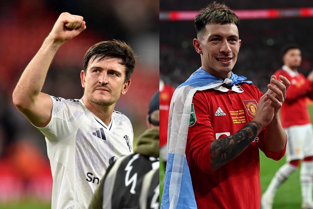 Harry Maguire and Lisandro Martinez had a very good Manchester Derby. Photo: AFP