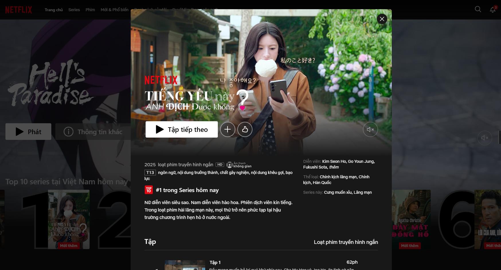 Bo phim dang giu vi tri top 1 Netflix tai Viet Nam va mot so quoc gia Chau A. Anh: Netflix