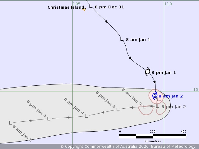 Typhoon Iggy will have a sudden "turn of course" in the Indian Ocean, heading away from mainland Australia. Photo: BOM