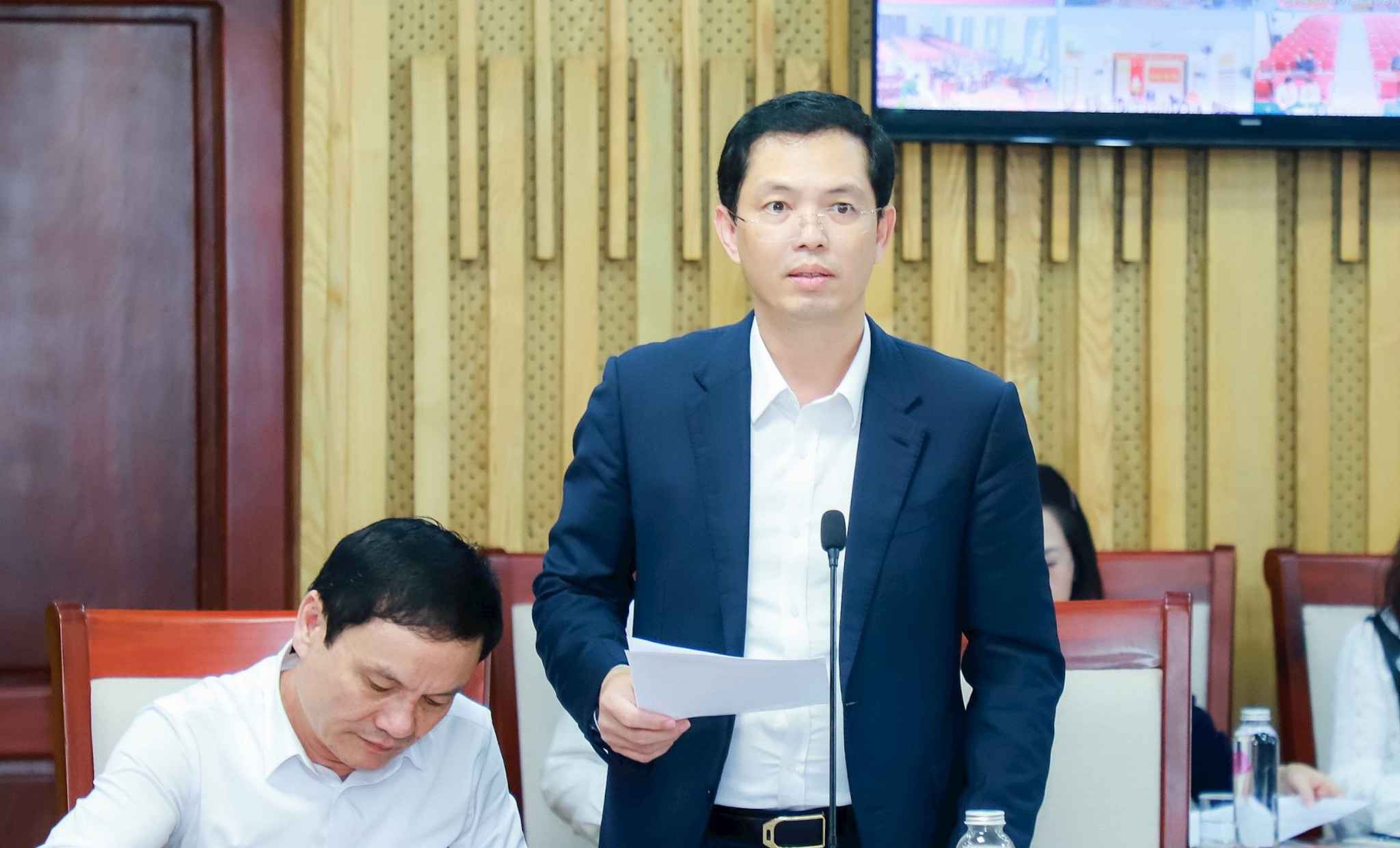 Ong Trinh Thanh Hai - Uy vien Ban Chap hanh Dang bo tinh, Giam doc So Tai chinh Nghe An - bao cao tinh hinh thu ngan sach, chi ngan sach nha nuoc nam 2025. Anh: Thanh Duy