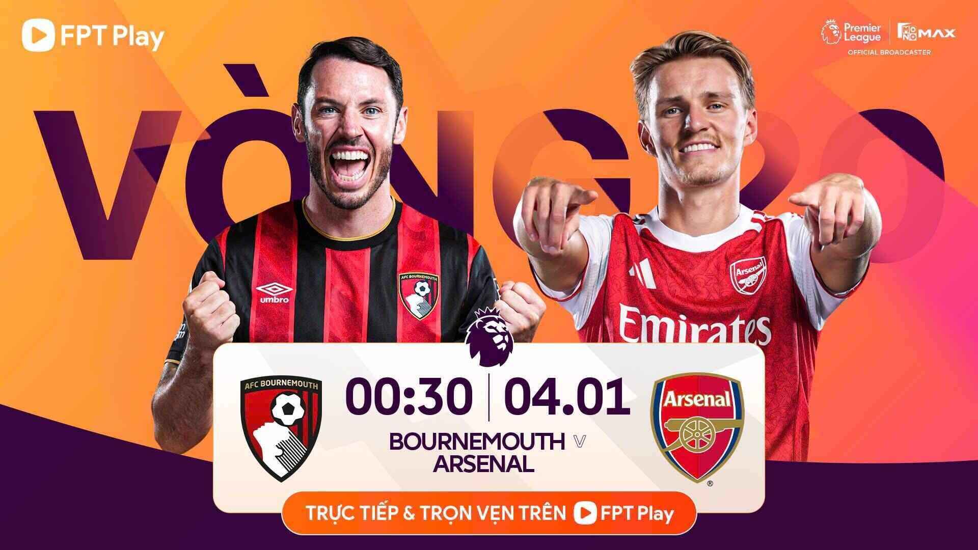 본머스가 프리미어 리그에서 아스날과 맞붙습니다. 사진: FPT Play