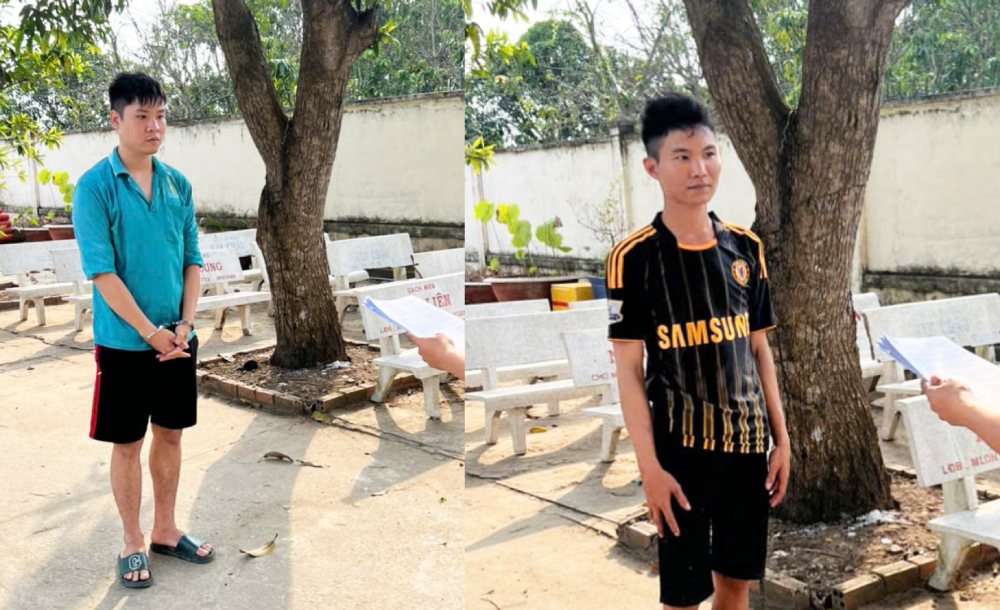 Police proceeded to arrest the two subjects while they were hiding in the locality. Photo: Binh An