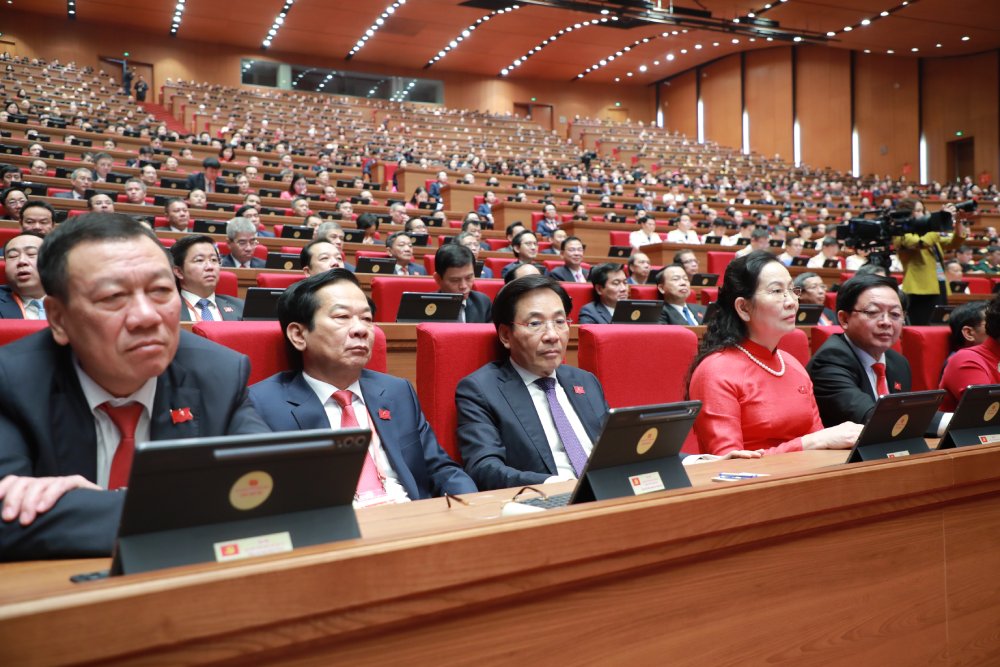 Cac dai bieu tai phien khai mac Dai hoi XIV. Anh: Tran Vuong