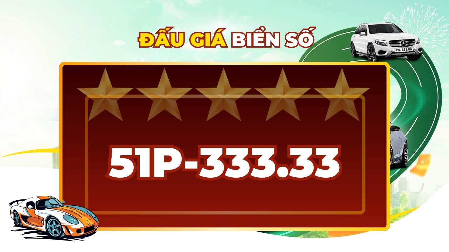 License plate 51P-333.33 will be available in the license plate auction session on the afternoon of January 20