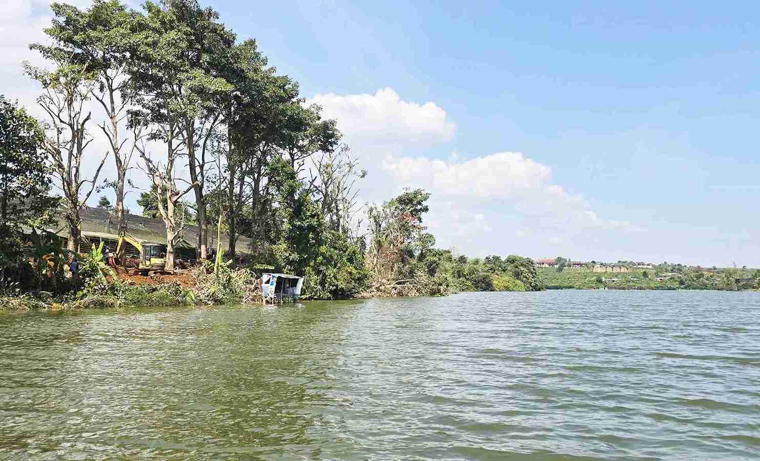 Dàn hoa hồng phấn bên hồ Nam Phương, Lâm Đồng bị đào bứng đi không thương tiếc. Ảnh: Phúc Khánh 