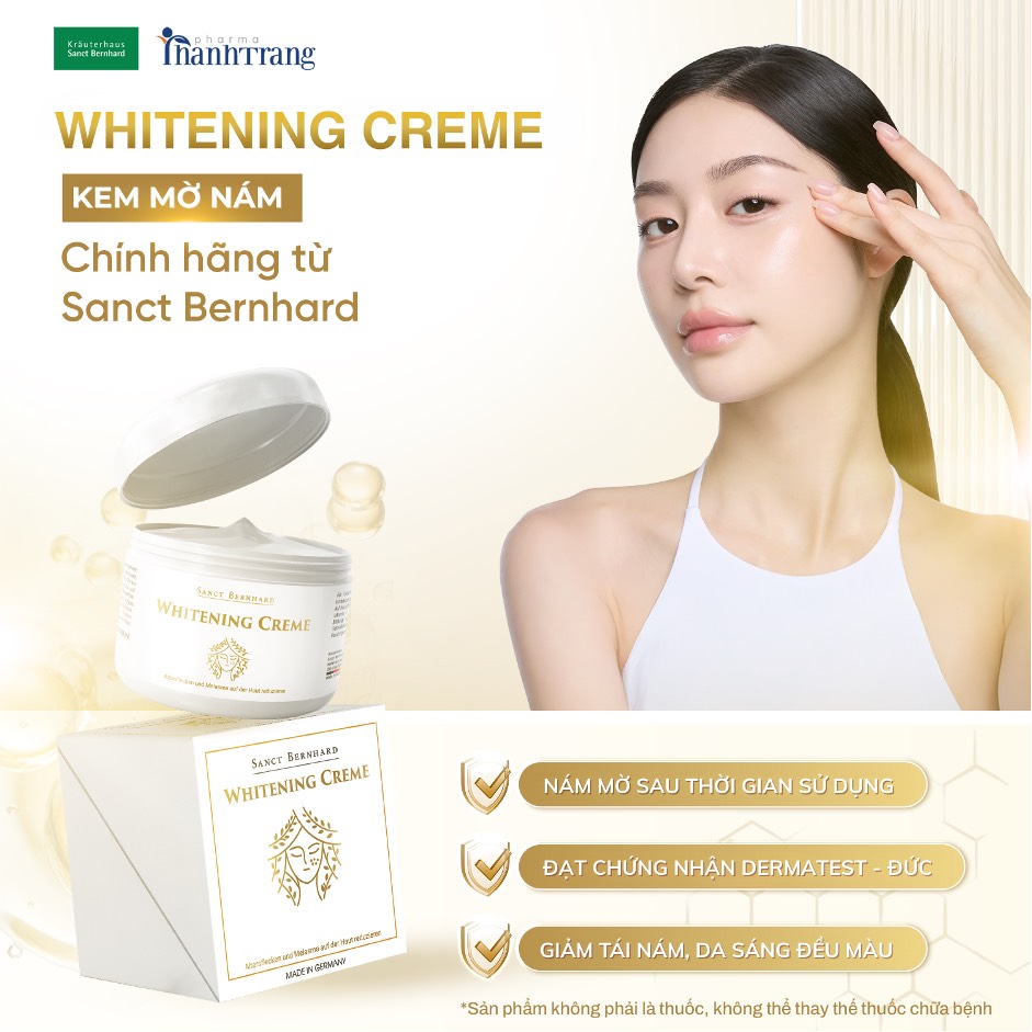 Kem mo nam Whitening Creme chinh hang Sanct Bernhard tu Duc giup giam nam hieu qua va an toan. Anh: Thanh Trang Pharma