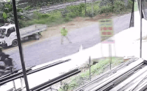 Police lieutenant hit by motorbike while on duty, resulting in serious injury. Household camera