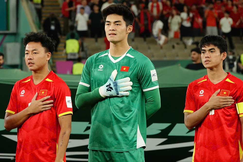 Goalkeeper Trung Kien of U23 Vietnam. Photo: Ted Tran