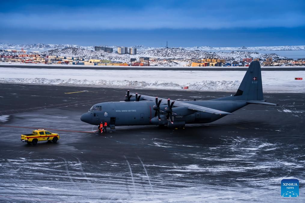 Hercules aircraft of the Danish National Defense Forces at Nuuk Airport, Greenland, January 15, 2026. Photo: Xinhua