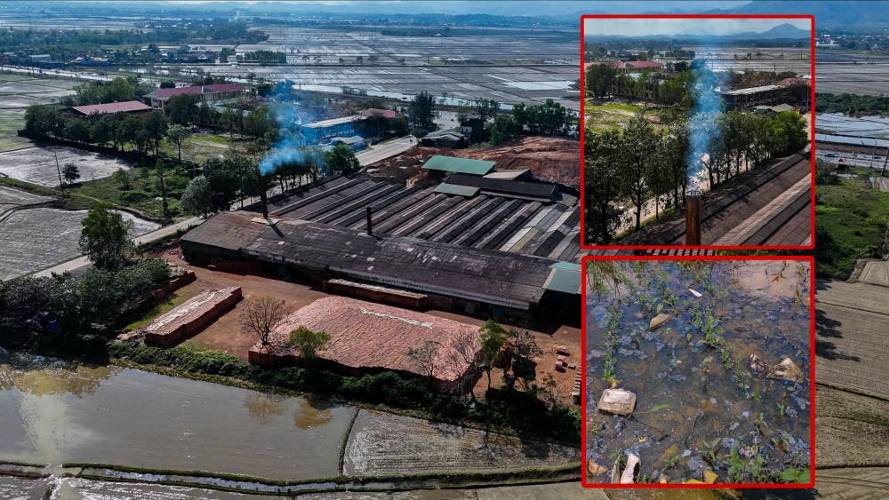 Brick factory operating without permits, people reflect causing pollution. Photo: PV