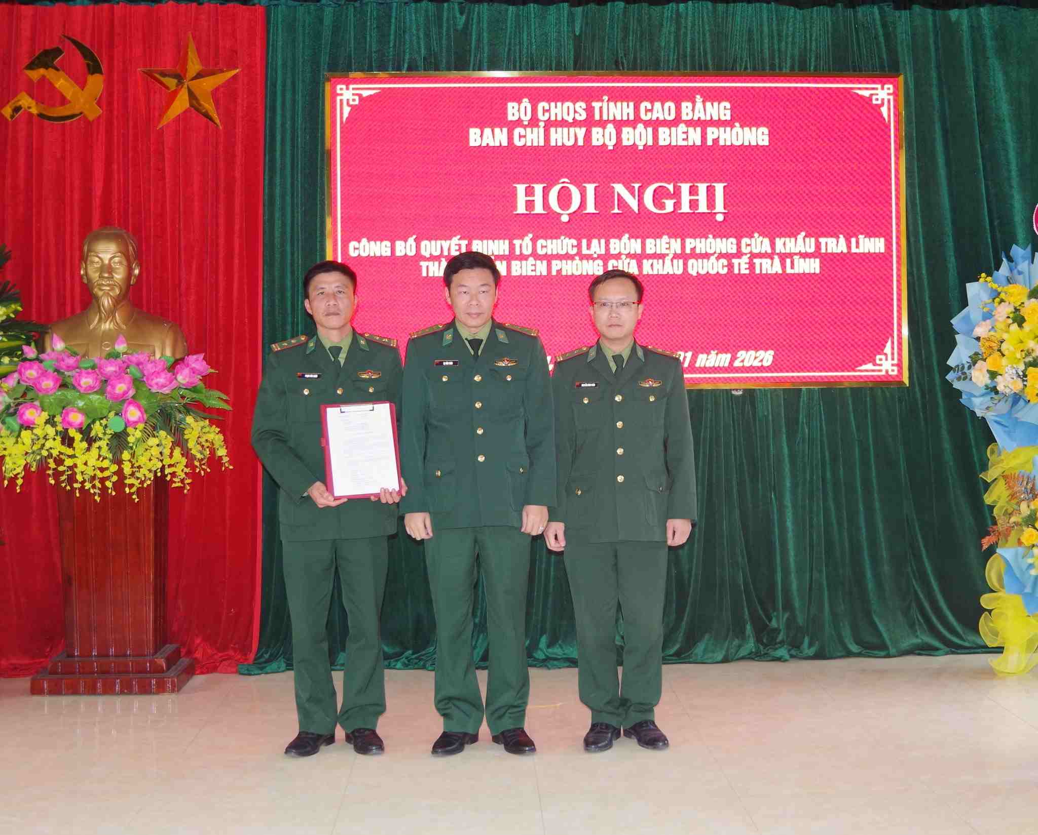 Tra Linh Border Guard Station is upgraded to an International Border Guard Station. Photo: Cao Bang Border Guard