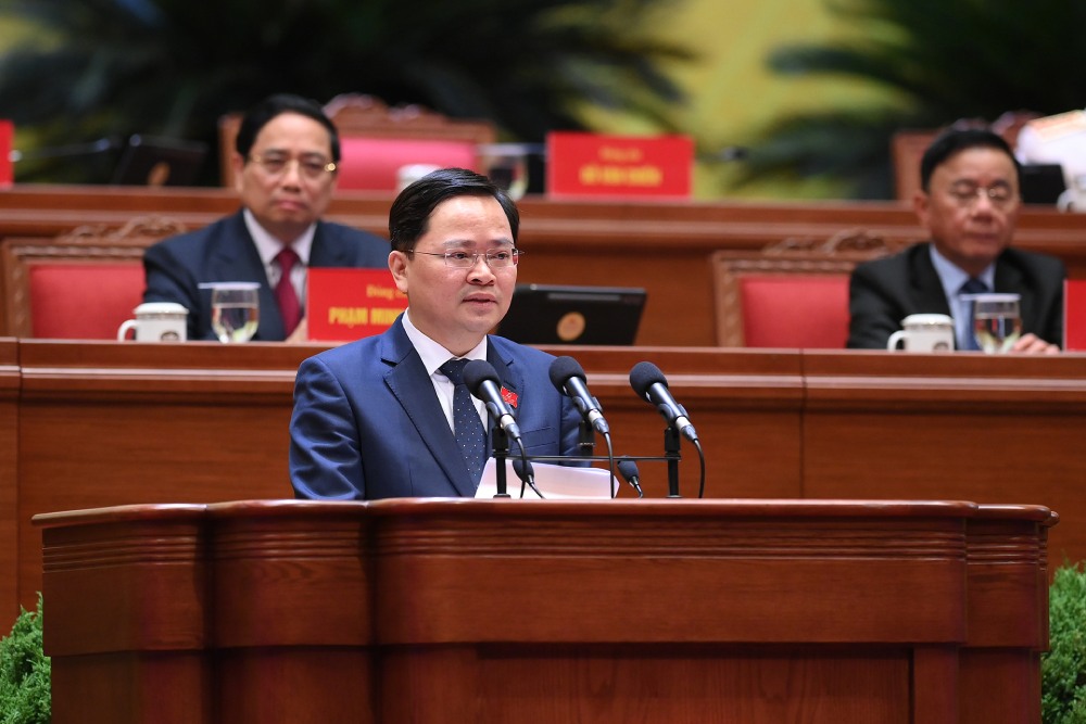 Pho Truong Ban Chinh sach, chien luoc Trung uong Nguyen Anh Tuan noi ve giai phap chien luoc de dam bao tang truong kinh te hai con so cua Viet Nam trong giai doan toi. Anh: Duy Linh