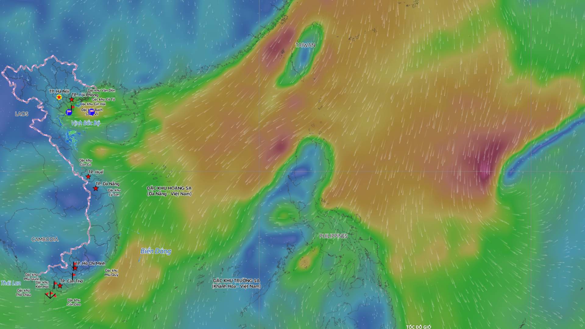 Cold air causes unfavorable weather in many sea areas. Source: Vietnam Disaster Monitoring System
