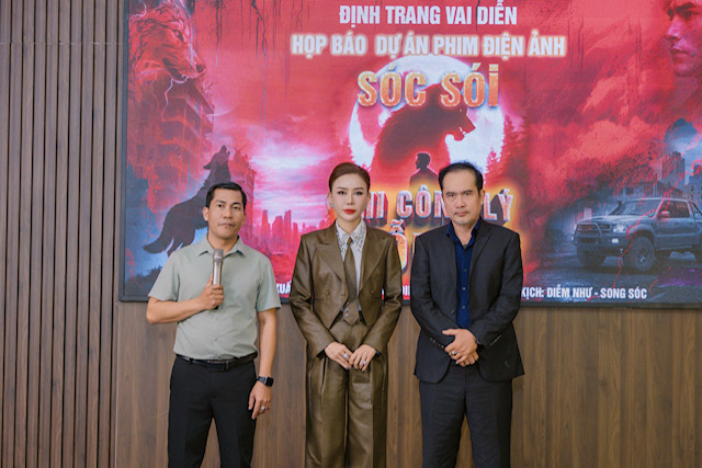Miss Luong Thi Thuy Dung at the announcement ceremony of the movie project "Soc Soi". Photo: Character provided