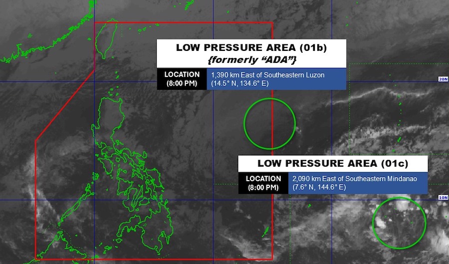 Du bao ap thap hoat dong gan Philippines. Anh: PAGASA