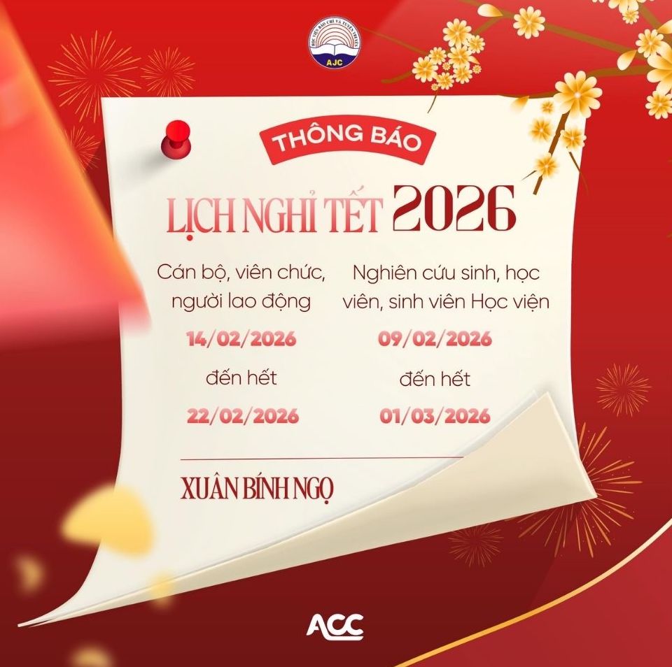 Lich nghi Tet Nguyen dan nam 2026 cua sinh vien Hoc vien Bao chi va Tuyen truyen. Anh: Hoc vien Bao chi va Tuyen truyen  