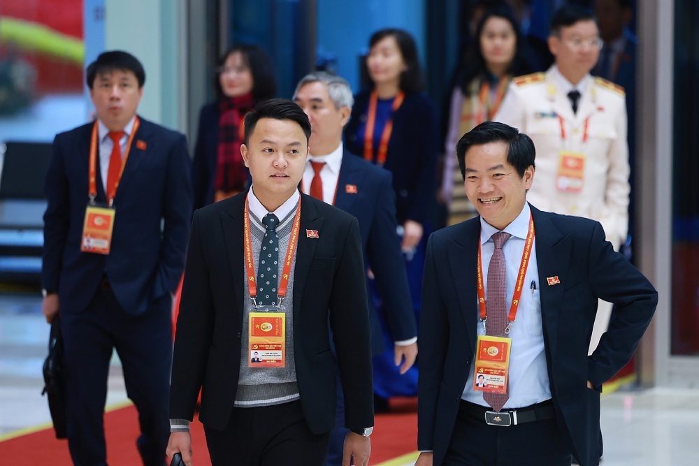 Cac dai bieu den du ngay lam viec chinh thuc thu ba Dai hoi XIV cua Dang, sang 22.1. Anh: TTXVN 